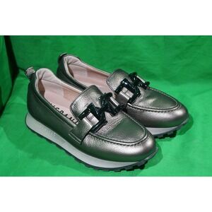 Hispanitas Shiny Silver Gold Womens Loafers EU 36 / US Womens 5.5